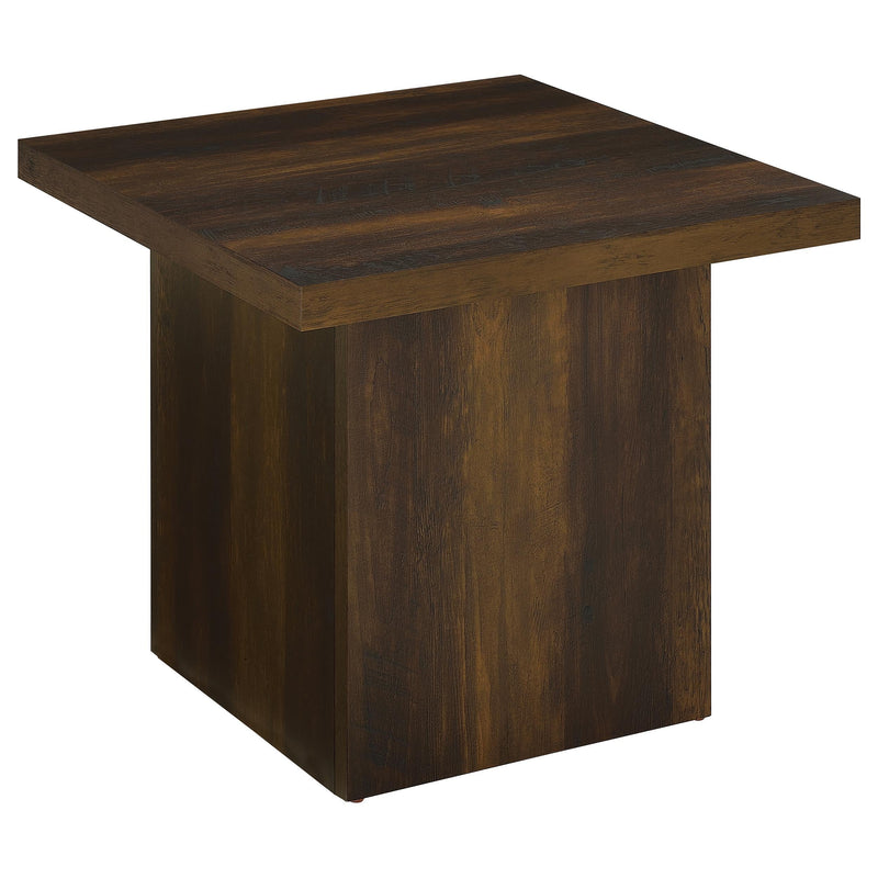 Devar Square Engineered Wood Side End Table Dark Pine - 710887