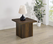Devar Square Engineered Wood Side End Table Dark Pine - 710887