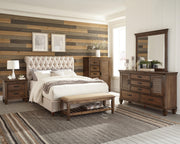 Devon 57-inch Upholstered Eastern King Panel Bed Beige - 300525KE