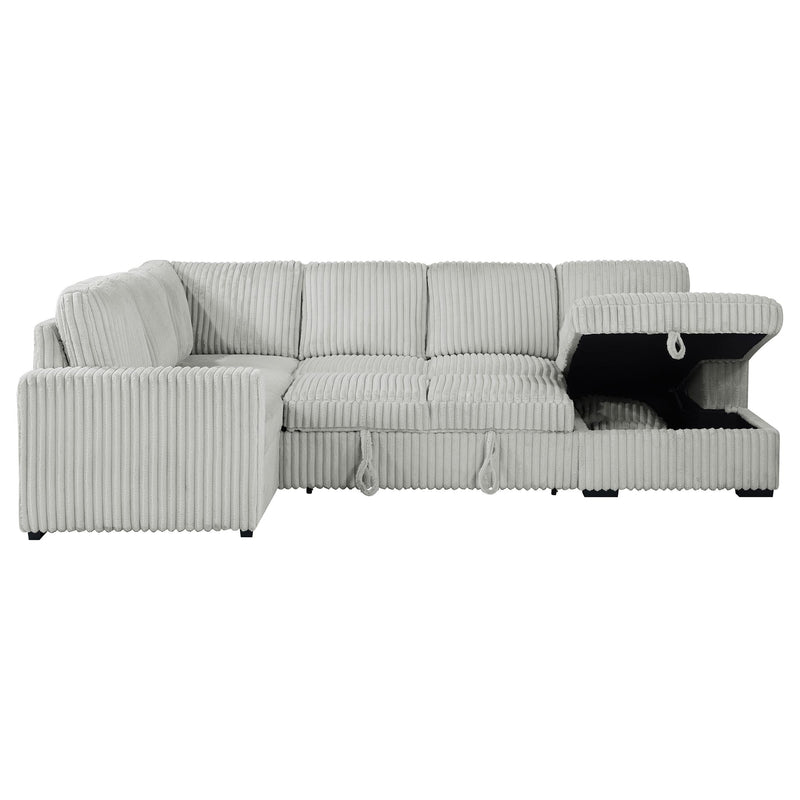 Devonshire Sleeper Sectional Sofa Storage Chaise Grey - 501208