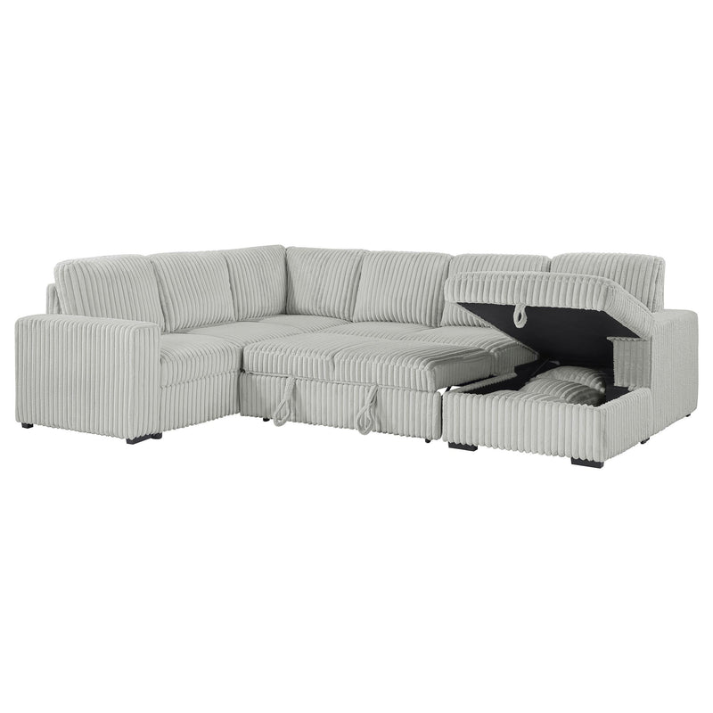 Devonshire Sleeper Sectional Sofa Storage Chaise Grey - 501208