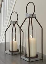 Diedrick Gray/Black Lantern (Set of 2) - Lara FurnitureTable Top Accessories
