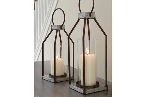 Diedrick Gray/Black Lantern (Set of 2) - Gate FurnitureTable Top Accessories