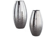 Dinesh Silver Finish Vase (Set of 2) - Gate FurnitureVase