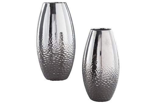 Dinesh Silver Finish Vase (Set of 2) - Gate FurnitureVase