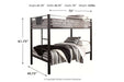 Dinsmore Black/Gray Twin over Twin Bunk Bed with Ladder - Gate FurnitureBunk Bed