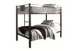 Dinsmore Black/Gray Twin over Twin Bunk Bed with Ladder - Gate FurnitureBunk Bed