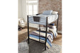 Dinsmore Black/Gray Twin over Twin Bunk Bed with Ladder - Gate FurnitureBunk Bed