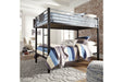 Dinsmore Black/Gray Twin over Twin Bunk Bed with Ladder - Gate FurnitureBunk Bed