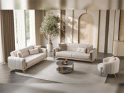 Dior 3-pieces (Sofa & Loveseat & Chair) Livingroom Set in Cream - 200-ST-DIO-FLORIA04-321