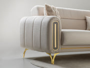 Dior 3-pieces (Sofa & Loveseat & Chair) Livingroom Set in Cream - 200-ST-DIO-FLORIA04-321