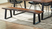 Ditman Live Edge Wood Dining Bench Grey Sheesham - 110183