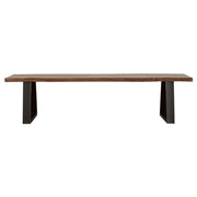 Ditman Live Edge Wood Dining Bench Grey Sheesham - 110183