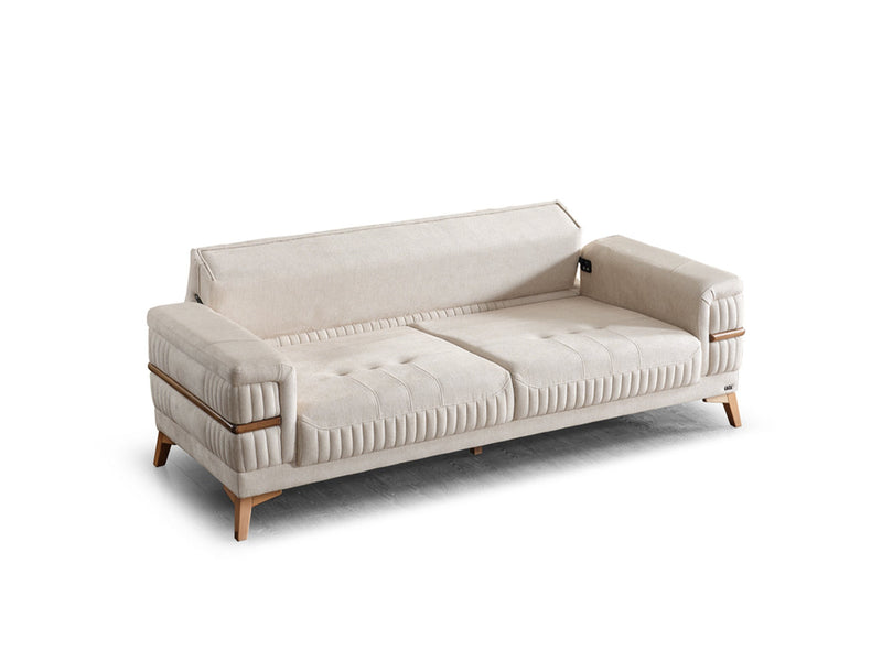 Divano 3-pieces (Sofa & Loveseat & Chair) Livingroom in Anthracite - Cream - 200-ELIF-DIV-A311-321