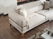 Divano 3-pieces (Sofa & Loveseat & Chair) Livingroom in Anthracite - Cream - 200-ELIF-DIV-A311-321