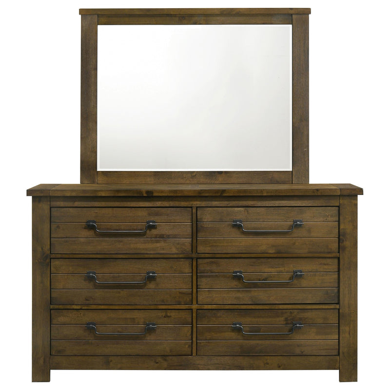 Doherty 6-drawer Dresser with Mirror Rustic Brown - 225163M