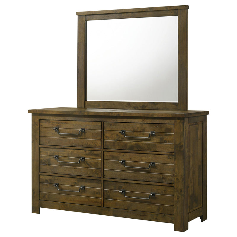 Doherty 6-drawer Dresser with Mirror Rustic Brown - 225163M