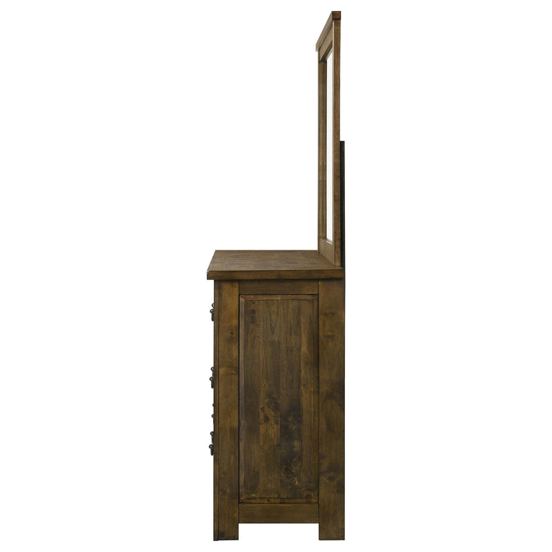 Doherty 6-drawer Dresser with Mirror Rustic Brown - 225163M