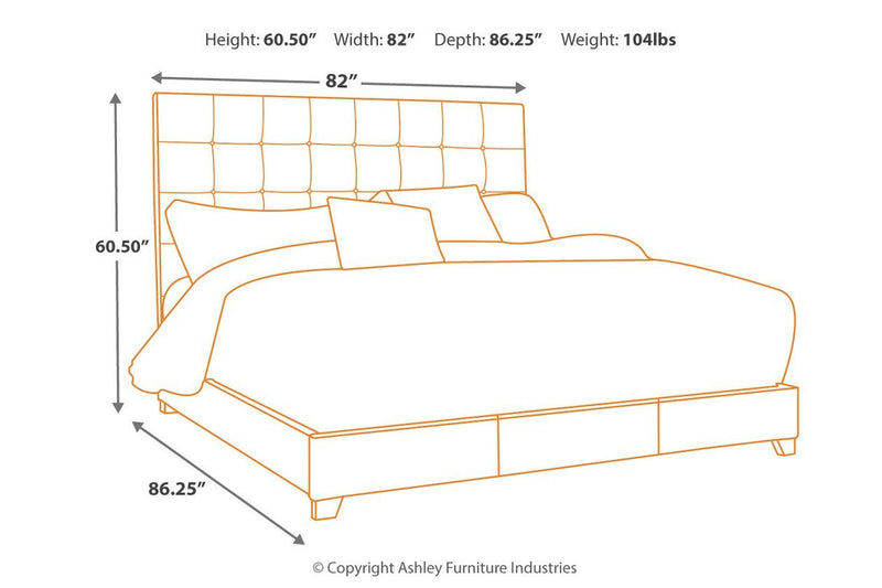 Dolante Beige Queen Upholstered Bed - Lara FurnitureQueen Bed