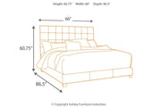 Dolante Beige Queen Upholstered Bed - Lara FurnitureQueen Bed