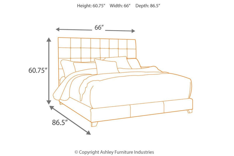 Dolante Beige Queen Upholstered Bed - Lara FurnitureQueen Bed