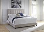 Dolante Beige Queen Upholstered Bed - Lara FurnitureQueen Bed