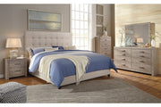 Dolante Beige Queen Upholstered Bed - Lara FurnitureQueen Bed