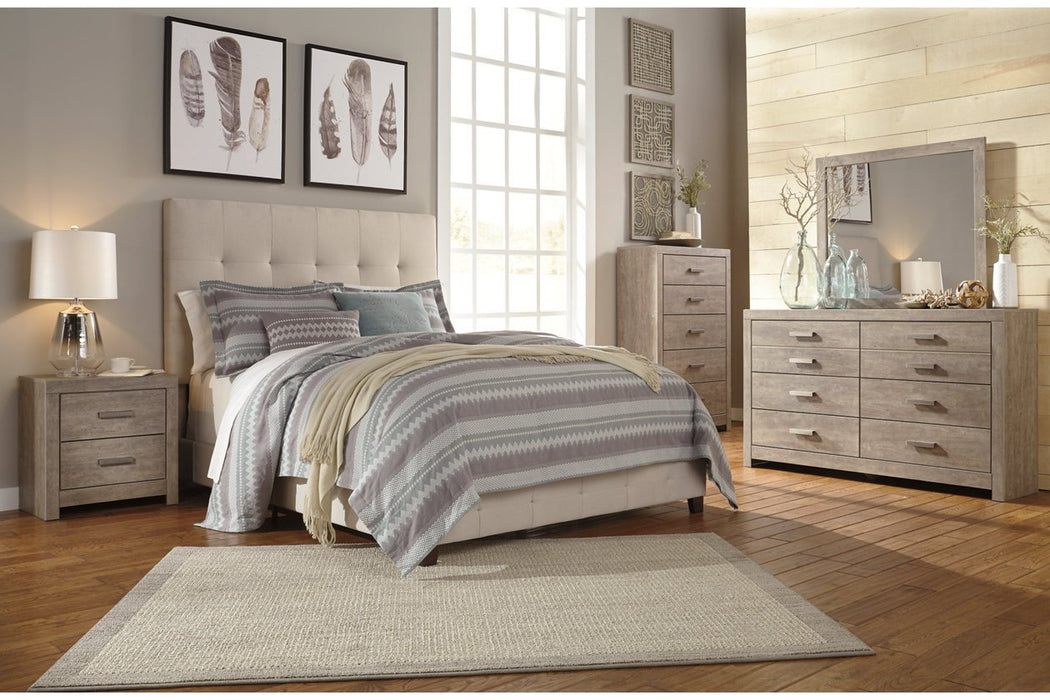 Dolante Beige Queen Upholstered Bed - Gate FurnitureQueen Bed