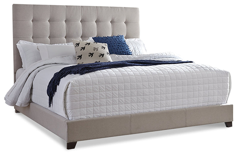Dolante King Upholstered Bed with Mattress in Beige from Ashley - Lara Furniture