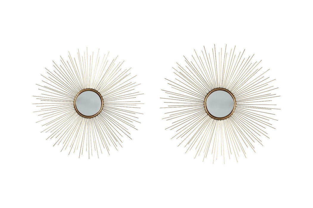 Doniel Antique Gold Finish Accent Mirror (Set of 2) - Gate FurnitureOther Products