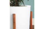 Dorcey White/Brown Planter (Set of 2) - Lara FurnitureTable Top Accessories
