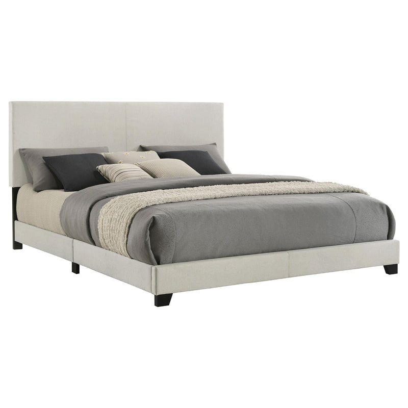 Dorian Fabric Upholstered Eastern King Panel Bed Cream - 300852KE