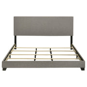 Dorian Fabric Upholstered Eastern King Panel Bed Taupe - 300851KE