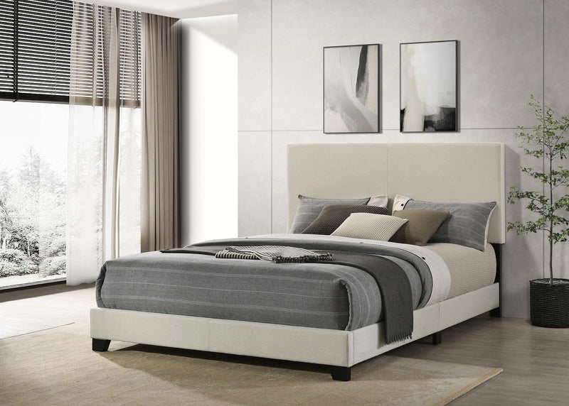Dorian Fabric Upholstered Queen Panel Bed Cream - 300852Q