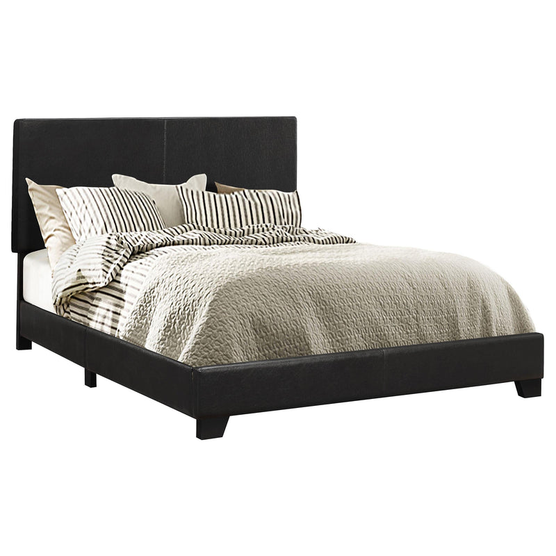 Dorian Faux Leather Upholstered California King Bed Black - 300761KW
