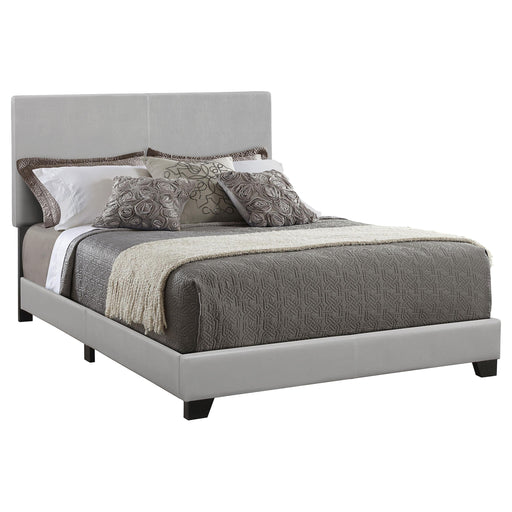 Dorian Faux Leather Upholstered Eastern King Panel Bed Grey - 300763KE