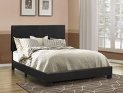 Dorian Faux Leather Upholstered Queen Panel Bed Black - 300761Q