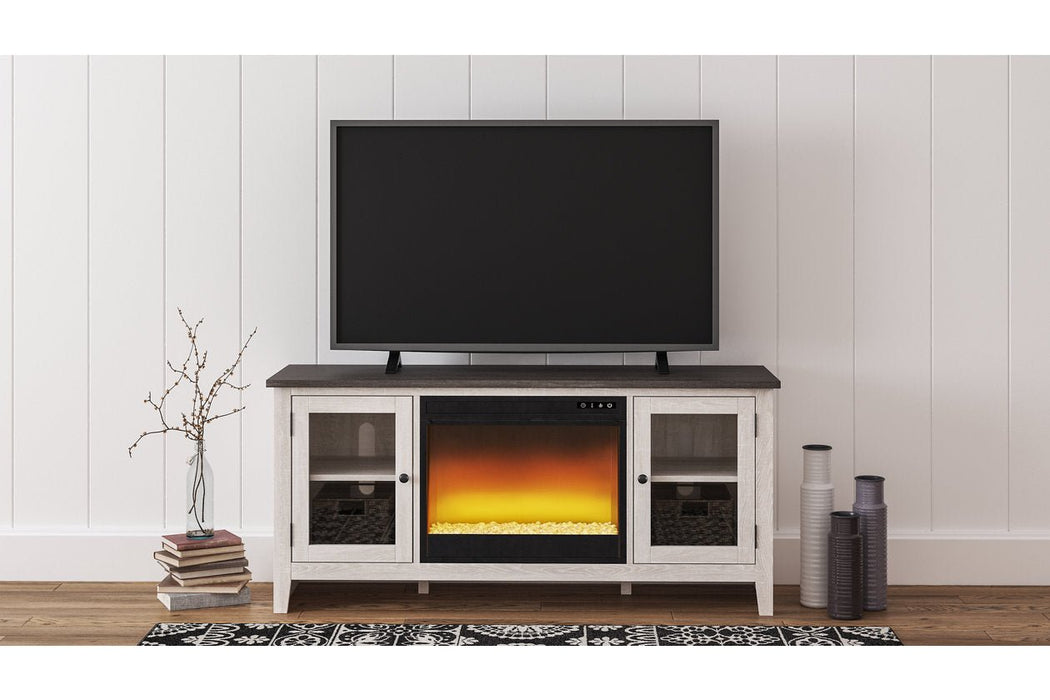 Dorrinson Two - tone 60" TV Stand with Electric Fireplace - Gate FurnitureTV Stand