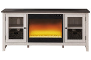 Dorrinson Two - tone 60" TV Stand with Electric Fireplace - Lara FurnitureTV Stand