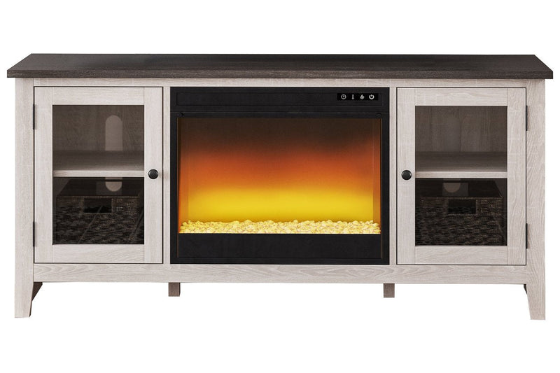 Dorrinson Two - tone 60" TV Stand with Electric Fireplace - Lara FurnitureTV Stand