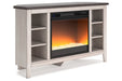 Dorrinson Two - tone Corner TV Stand with Electric Fireplace - Gate FurnitureTV Stand