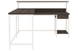 Dorrinson Two - tone Home Office L - Desk with Storage - Gate FurnitureOffice Desks