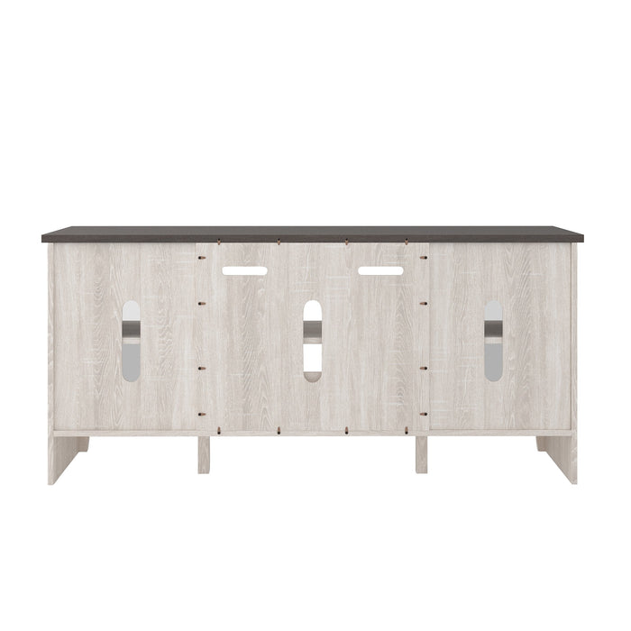 Dorrinson Two - tone Large TV Stand w/Fireplace Option - Gate FurnitureTV Stand