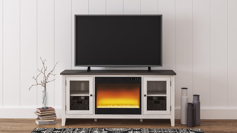 Dorrinson Two - tone Large TV Stand w/Fireplace Option - Lara FurnitureTV Stand