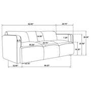 Dorset 2-piece Upholstered Round Track Arm Sofa Set Brown - 509814-S2