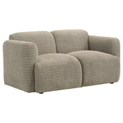 Dorset 2-piece Upholstered Round Track Arm Sofa Set Brown - 509814-S2