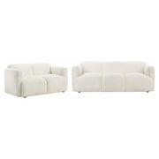 Dorset 2-piece Upholstered Round Track Arm Sofa Set White - 509811-S2