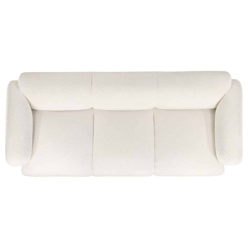 Dorset 2-piece Upholstered Round Track Arm Sofa Set White - 509811-S2