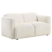 Dorset 2-piece Upholstered Round Track Arm Sofa Set White - 509811-S2