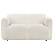 Dorset 2-piece Upholstered Round Track Arm Sofa Set White - 509811-S2